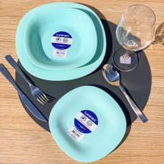 Đĩa Nông Lòng Luminarc Carine Thủy Tinh Xanh Ngọc 27cm - Hàng Chính Hãng, An Toàn Dùng Trong Máy Rửa Bát, Lò Vi Sóng
