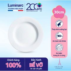 Đĩa thủy tinh Essence 30 cm - Thủy tinh cường lực an toàn cho máy rửa bát và lò vi sóng, thiết kế hiện đại, dễ vệ sinh