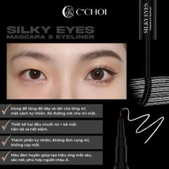Bút Kẻ Mắt & Mascara C'Choi Chống Thấm Nước - Sản Phẩm Trang Điểm 2 Trong 1, Lâu Trôi, Dễ Sử Dụng, Mắt Rạng Rỡ