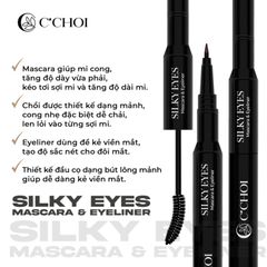 Bút Kẻ Mắt & Mascara C'Choi Chống Thấm Nước - Sản Phẩm Trang Điểm 2 Trong 1, Lâu Trôi, Dễ Sử Dụng, Mắt Rạng Rỡ