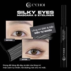 Bút Kẻ Mắt & Mascara C'Choi Chống Thấm Nước - Sản Phẩm Trang Điểm 2 Trong 1, Lâu Trôi, Dễ Sử Dụng, Mắt Rạng Rỡ
