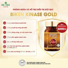 Viên Uống Biken Kinase Gold 60 Viên - Hỗ Trợ Lưu Thông Máu, Phòng Ngừa Đột Quỵ, Chiết Xuất Nattokinase Nhật Bản