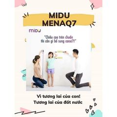 Midu MenaQ7 360mcg - Hỗ Trợ Chắc Khỏe Xương, Tăng Chiều Cao Cho Trẻ Từ 8-15 Tuổi, Bổ Sung Canxi Và Vitamin D3 Hộp 90 Viên