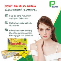 Viên Uống Cân Bằng Nội Tiết Tố Eposoft 500mg - Làm Đẹp Da, Giảm Thâm Nám, Hộp 30 Viên, Thương Hiệu Zifam Australia