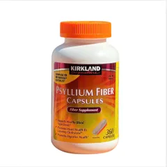 Viên Uống Bổ Sung Chất Xơ Kirkland Psyllium Fiber Capsules 360 Viên - Hỗ Trợ Tiêu Hóa, Kiểm Soát Cholesterol và Đường Huyết