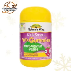 [Sale - Date 10/2026] Viên Nhai Kids Smart Nature's Way Vita Gummies Multi-Vitamin Vegies - Bổ Sung Vitamin Tăng Cường Sức Khỏe Cho Trẻ Em (60 Viên)