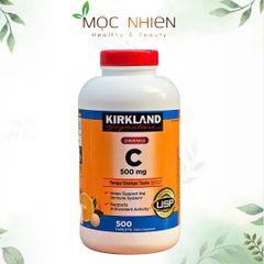 Kirkland Vitamin C 500mg Viên Nhai - Tăng Cường Miễn Dịch, Hỗ Trợ Hấp Thu Sắt, Hương Vị Cam, 500 Viên