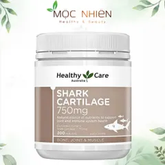Viên uống hỗ trợ xương khớp Healthy Care Shark Cartilage 750mg - Hỗ trợ vận động khớp, giảm đau, 200 viên Úc