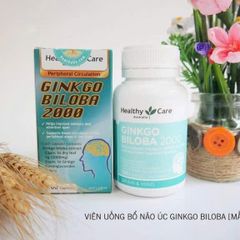 Viên uống Healthy Care Ginkgo Biloba 2000mg hỗ trợ tuần hoàn máu, cải thiện trí nhớ và tinh thần - 100 viên bổ sung sức khỏe