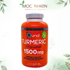 Viên Uống Tinh Chất Nghệ Qunol Turmeric 1500mg 180 Viên - Hỗ Trợ Tiêu Hóa, Chống Oxy Hóa, Tăng Cường Miễn Dịch, Làm Đẹp Da