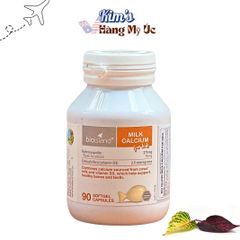Viên Canxi Sữa Bio Island Cho Trẻ - Bổ Sung Canxi và Vitamin D Tốt Cho Xương và Chiều Cao - 90 Viên Nhập Khẩu Chính Ngạch Từ Úc