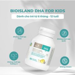Viên uống bổ sung DHA Bio Island cho trẻ em - Hỗ trợ phát triển não bộ và thị giác, 60 viên nhập khẩu chính ngạch từ Úc