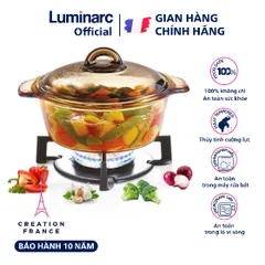 Nồi thủy tinh Luminarc Blooming 1L H6721 dùng bếp ga, hồng ngoại, xuất xứ Pháp, bảo hành 10 năm | Hàng chính hãng