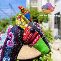 Thú Nhồi Bông Hiêu Cao Cổ To Thổ Cẩm Sapa - Đồ Chơi Trẻ Em Chất Liệu Mềm Mại, Quà Tặng Ý Nghĩa cho Bé Yêu