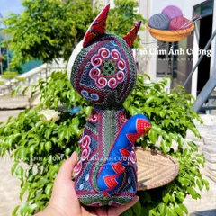 Thú Nhồi Bông Mèo Thần Tài Thổ Cẩm Sapa - Quà Tặng Ý Nghĩa Chất Liệu Mềm Mại Cho Bé Yêu