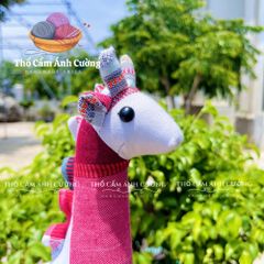 Thú Nhồi Bông Hiêu Cao Cổ Dân Tộc Thái - Đồ Chơi Trẻ Em Vải Thổ Cẩm Mềm Mại, Quà Tặng Ý Nghĩa Cho Bé