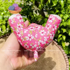 Thú Nhồi Bông Thỏ Ngồi Hoa Đáng Yêu - Đồ Chơi Trẻ Em Chất Liệu Vải Hoa Mềm Mại, Quà Tặng Ý Nghĩa Từ Thổ Cẩm Ánh Cường