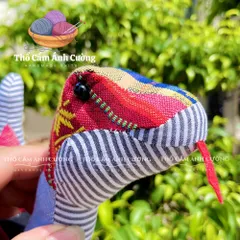 Thú Nhồi Bông Hình Con Rắn Thổ Cẩm Dân Tộc Thái - Quà Tặng Ý Nghĩa Cho Trẻ Em, Vải Thổ Cẩm Mềm Mại, Đường May Chắc Chắn