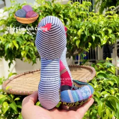Thú Nhồi Bông Hình Con Rắn Thổ Cẩm Dân Tộc Thái - Quà Tặng Ý Nghĩa Cho Trẻ Em, Vải Thổ Cẩm Mềm Mại, Đường May Chắc Chắn