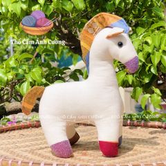 Thú Nhồi Bông Ngựa Thành Troy Thổ Cẩm Dân Tộc Thái - Quà Tặng Dễ Thương Cho Trẻ Em, Chất Liệu Vải Bông Mềm Mại