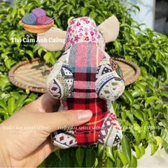 Thú Nhồi Bông Chó Con Vải Thổ Cẩm - Quà Tặng Ý Nghĩa Cho Bé Yêu, Chất Liệu Mềm Mại, Đường May Tỉ Mỉ