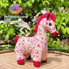 Thú Nhồi Bông Con Ngựa Thành Troy Vải Hoa Đáng Yêu - Quà Tặng Ý Nghĩa Cho Bé - Đồ Chơi Trẻ Em Thổ Cẩm Ánh Cường