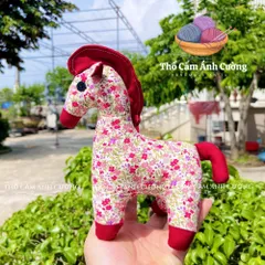 Thú Nhồi Bông Con Ngựa Thành Troy Vải Hoa Đáng Yêu - Quà Tặng Ý Nghĩa Cho Bé - Đồ Chơi Trẻ Em Thổ Cẩm Ánh Cường