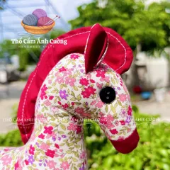 Thú Nhồi Bông Con Ngựa Thành Troy Vải Hoa Đáng Yêu - Quà Tặng Ý Nghĩa Cho Bé - Đồ Chơi Trẻ Em Thổ Cẩm Ánh Cường