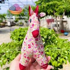 Thú Nhồi Bông Con Ngựa Thành Troy Vải Hoa Đáng Yêu - Quà Tặng Ý Nghĩa Cho Bé - Đồ Chơi Trẻ Em Thổ Cẩm Ánh Cường