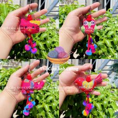 Móc Khóa Thêu Tay Hình Con Vật Dễ Thương - Hàng Thủ Công Chất Liệu Thổ Cẩm Dân Tộc Thái - Quà Tặng Ý Nghĩa