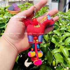 Móc Khóa Thêu Tay Hình Con Vật Dễ Thương - Hàng Thủ Công Chất Liệu Thổ Cẩm Dân Tộc Thái - Quà Tặng Ý Nghĩa