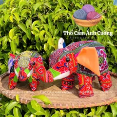 Thú Nhồi Bông Voi Bản Đôn Thổ Cẩm Sapa - Quà Tặng Ý Nghĩa Cho Bé Yêu, Chất Liệu Mềm Mại, Đường May Chắc Chắn