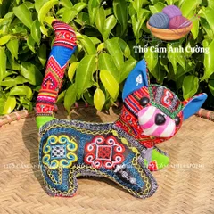Thú Nhồi Bông Mèo Con Thổ Cẩm Sapa - Quà Tặng Đáng Yêu Cho Trẻ Em, Chất Liệu Mềm Mại, Bảo Hành 1 Đổi 1
