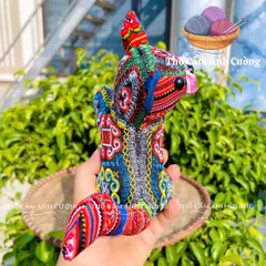 Thú Nhồi Bông Mèo Con Thổ Cẩm Sapa - Quà Tặng Đáng Yêu Cho Trẻ Em, Chất Liệu Mềm Mại, Bảo Hành 1 Đổi 1