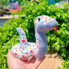 Thú Nhồi Bông Rắn Hoa Đáng Yêu - Quà Tặng Trẻ Em Chất Liệu Vải Hoa Mềm Mại - Đồ Chơi Sáng Tạo Thổ Cẩm Ánh Cường