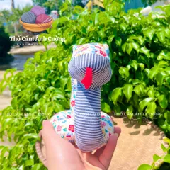 Thú Nhồi Bông Rắn Hoa Đáng Yêu - Quà Tặng Trẻ Em Chất Liệu Vải Hoa Mềm Mại - Đồ Chơi Sáng Tạo Thổ Cẩm Ánh Cường