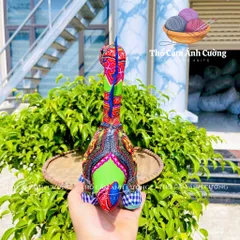 Thú Nhồi Bông Khủng Long Ăn Cỏ Thổ Cẩm Sapa - Đồ Chơi Trẻ Em An Toàn Và Đầy Y Nghĩa Tặng Bé Yêu
