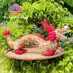 Thú Nhồi Bông Con Rồng Dễ Thương - Đồ Chơi Trẻ Em Bằng Vải Hoa, Quà Tặng Ý Nghĩa Từ Thổ Cẩm Ánh Cường