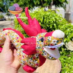 Thú Nhồi Bông Con Rồng Dễ Thương - Đồ Chơi Trẻ Em Bằng Vải Hoa, Quà Tặng Ý Nghĩa Từ Thổ Cẩm Ánh Cường
