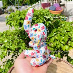 Thú Nhồi Bông Voi Ngồi Hoa Đáng Yêu - Đồ Chơi Trẻ Em Chất Liệu Vải Hoa Mềm Mại - Quà Tặng Ý Nghĩa Cho Bé