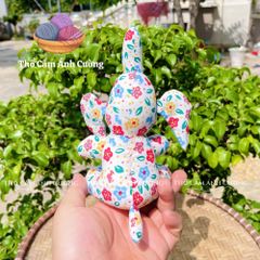 Thú Nhồi Bông Voi Ngồi Hoa Đáng Yêu - Đồ Chơi Trẻ Em Chất Liệu Vải Hoa Mềm Mại - Quà Tặng Ý Nghĩa Cho Bé