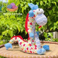 Thú Nhồi Bông Rồng Mắt Lồi Dễ Thương - Đồ Chơi Trẻ Em Chất Liệu Vải Hoa Nhỏ Gọn, Bảo Hành 1 Đổi 1 Tại Thổ Cẩm Ánh Cường
