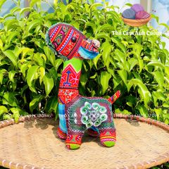 Thú Nhồi Bông Hiêu Đầu To Thổ Cẩm Sapa - Đồ Chơi Trẻ Em Độc Đáo, Quà Tặng Ý Nghĩa Chất Liệu Vải Mềm Mại, Đường May Chắc Chắn