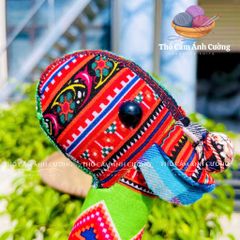 Thú Nhồi Bông Hiêu Đầu To Thổ Cẩm Sapa - Đồ Chơi Trẻ Em Độc Đáo, Quà Tặng Ý Nghĩa Chất Liệu Vải Mềm Mại, Đường May Chắc Chắn