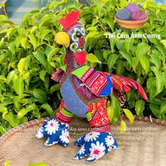 Thú Nhồi Bông Gà Đông Tảo Thổ Cẩm Sapa - Đồ Chơi Trẻ Em Mềm Mại, Quà Tặng Ý Nghĩa Cho Bé Yêu