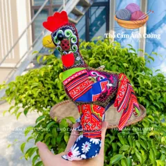 Thú Nhồi Bông Gà Đông Tảo Thổ Cẩm Sapa - Đồ Chơi Trẻ Em Mềm Mại, Quà Tặng Ý Nghĩa Cho Bé Yêu