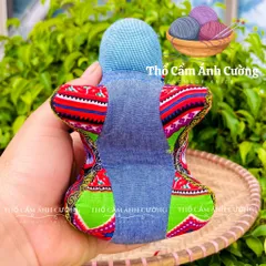 Thú Nhồi Bông Thỏ Con Thổ Cẩm Sapa - Đồ Chơi Trẻ Em Chất Liệu Vải Mềm, Quà Tặng Ý Nghĩa Cho Bé Yêu
