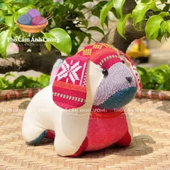 Thú Nhồi Bông Con Chó Thổ Cẩm Dân Tộc Thái - Đồ Chơi Trẻ Em Chất Liệu Vải Mềm Mại, Quà Tặng Ý Nghĩa Cho Bé Yêu