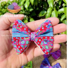 Kẹp Tóc Thổ Cẩm Handmade Sợi Đay Hà Giang - Kẹp Tóc Dệt Tay Màu Sắc Tươi Tắn - Quà Tặng Ý Nghĩa, Phụ Kiện Thời Trang độc đáo