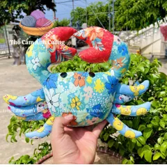 Thú Nhồi Bông Con Cua Hoàng Đế Siêu Đáng Yêu Vải Hoa - Quà Tặng Dễ Thương Cho Bé Yêu từ Thổ Cẩm Ánh Cường